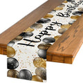 Artoid Mode Beige and Golden Balloon Happy Birthday Table Runner, Seasonal Kitchen Dining Table Decoration for Home Party Decor 13x72 Inch by ArtoidMode