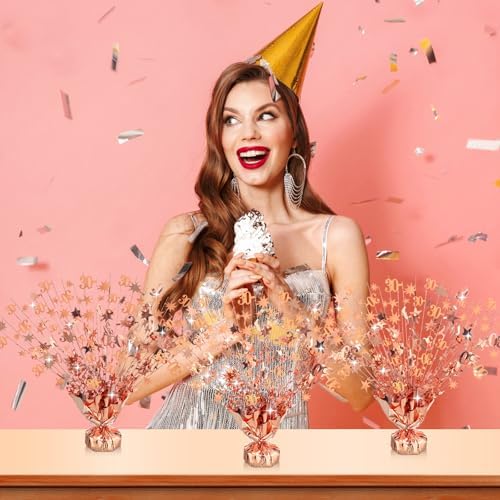 3 Pcs 30th Rose Gold Birthday Decoration 30th Table Centerpiece - Image 4