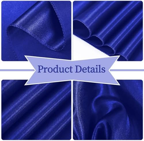 fani 120 PCS Satin Chair Sashes, 7x78 Inch, Royal Blue - Image 3