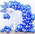 Voircoloria 130pcs Metallic Blue Balloons Arch Kit, 18 12 10 5 Inch by Voircoloria