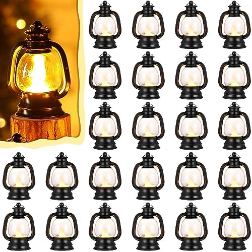 Ferraycle 48 Pcs Mini Lanterns Bulk 4 Inch Black Lamp Table Centerpieces by Ferraycle