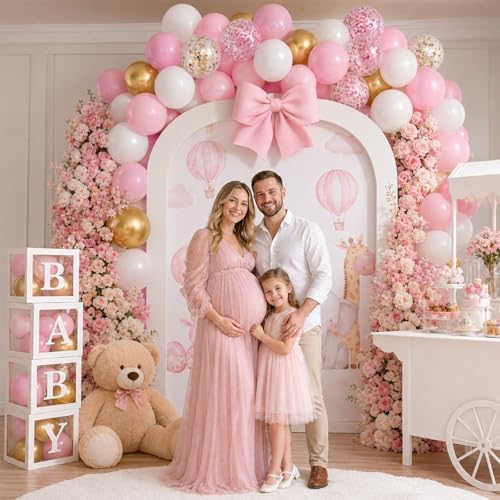 Balloons Pink Gold Confetti, 60 Packs 12 Inch Pink White Metallic Gold Balloon for Girls Birthday Wedding Bridal Baby Shower Princess Party Decorations - Image 3