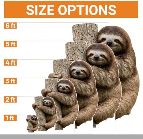 Sloth 1FT Life Size Cardboard Cutout, Animal Standup, 1 PC - Image 2