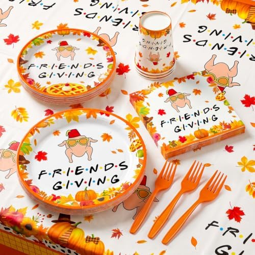 116Pcs Friendsgiving Party Decorations Tableware Set for 20 Guests - Image 7