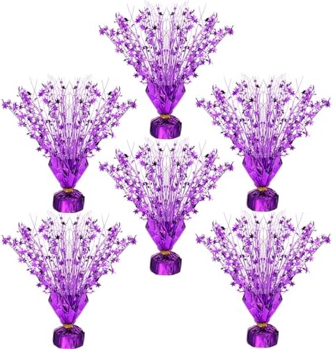 Crowye 6 Pcs Purple Metallic Foil Spray Centerpieces Wedding Table Decor by Crowye