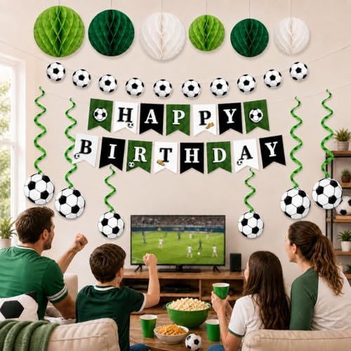 Soccer Birthday Decorations Boys Men, Soccer Ball Banner Garland - Image 3