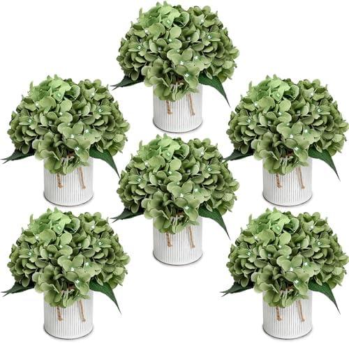 Sage Green Flower Table Centerpieces - Set of 6 by DIYDOFUN