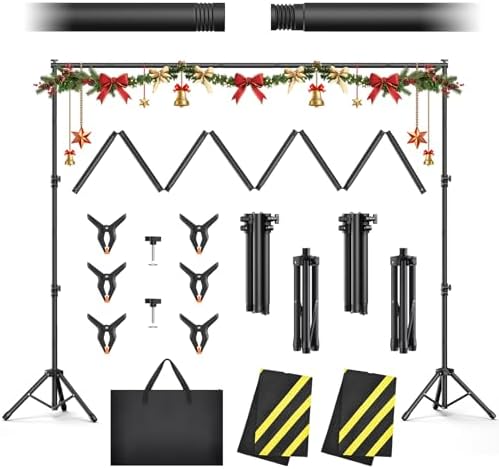 Forlogic Backdrop Stand 10x7.5ft(WxH),Portable Adjustable Photo Back Drop Stand for Party, Photography, Weddings by Forlogic