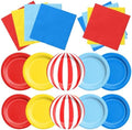 CMUSKO 60Pcs Carnival Plates and Napkins-Circus Theme Party Decorations Red Blue Yellow Tableware for Birthday, Baby Shower by CMUSKO