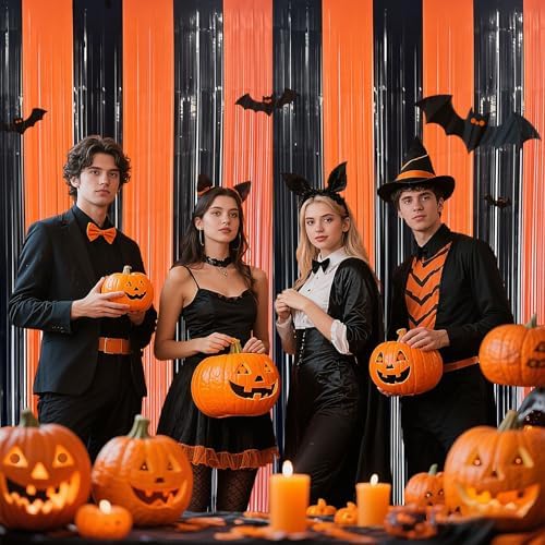 Halloween Party Decorations Indoor, Foil Fringe Tinsel Curtains Backdrop - Image 4