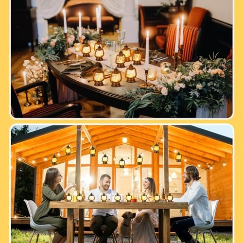Ferraycle 72 Pcs Mini Lanterns Bulk 4 Inch Black Lamp Table Centerpieces - Image 4