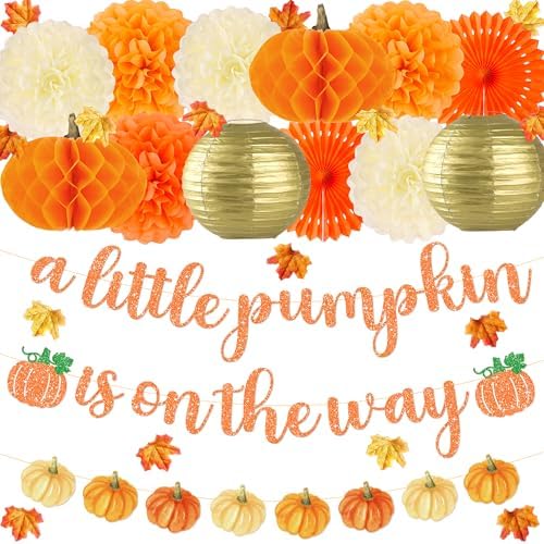 Kriyokiaa Little Pumpkin Baby Shower Decorations, 71 Pcs Fall Set by Kriyokiaa