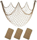 10x5 Ft Fish Net Decorations Party, 3 Pcs Brown Fishing Net Halloween Decor by iHansee