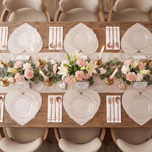 WDF 350Pcs Rose Gold Plastic Plates - Clear Rose Gold Disposable Plates 50Guest Plastic Dinnerware for Birthday/Wedding/Holidays/Thanksgiving/Christmas - Image 7