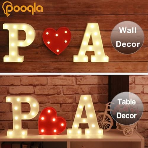 Pooqla LED Marquee Letter Lights Sign, Light Up Alphabet Letter for Home Party Wedding Decoration Q - Image 6