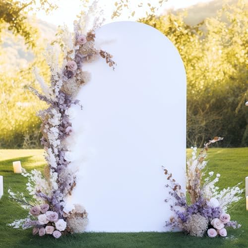 7.2 ft Arch Backdrop Cover White, Double-Sided Spandex Arch Covers Stretchy Backdrop for Balloon Arches Birthday Party Baby Shower Banquet Wedding Photo Background - Image 7