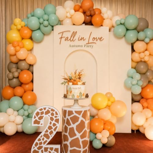 Orange Green Balloons Garland Arch Kit Fall Autumn Balloon Party Decoration - Image 7
