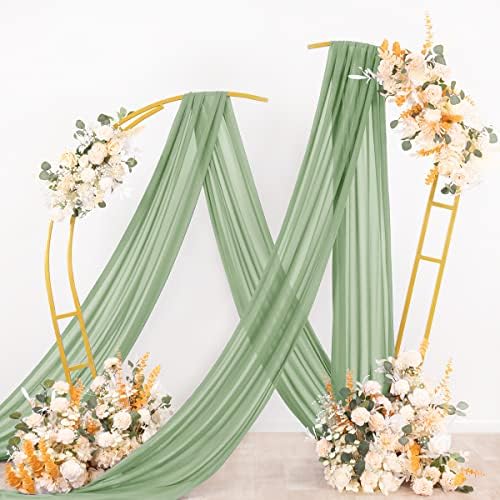 Wedding Arch Draping Fabric Sheer Chiffon Curtain Drape Wedding Party Decor - Image 4