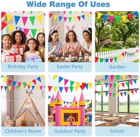RUBFAC 1700ft 1200pcs Colorful Pennant Banner Flags Bulk - Image 7