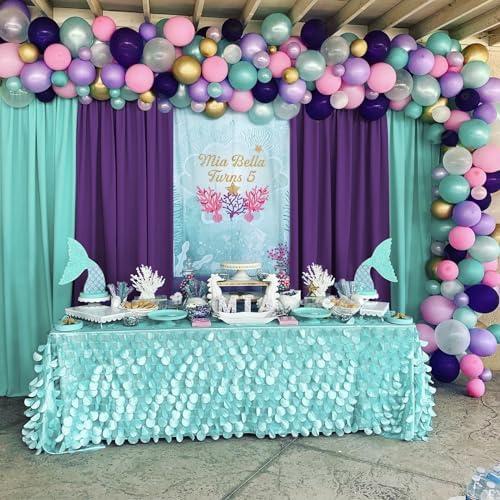 Purple Backdrop Curtains 30ftx10ft Halloween Polyester Photo Drapes - Image 4