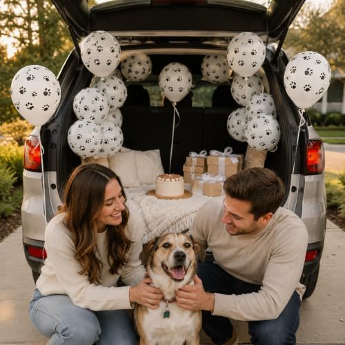 Dog Paw Print Balloons, Cute Puppy Pet Theme Birthday Latex Balloons for Boys Girls, Black White Dog Party Decorations Supplies for Kids Children Dogs Lover Farm Animal Theme Baby Shower Party Decor - Image 6