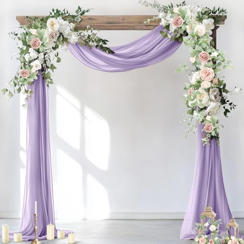 Wedding Arch Draping Fabric Sheer Chiffon Curtain Drape Wedding Party Decor by Socomi