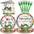 96Pcs Caterpillar Baby Shower Party Decorations, Serves 24 by Greencian