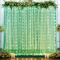 10ft x 8ft Hunter Green Tulle Photo Backdrop Curtain with Lights String for Christmas Party Sheer Curtain Backdrop Drapes for Birthday Party Holiday Wedding Photo Booth Background Room Decorations by Suppromo