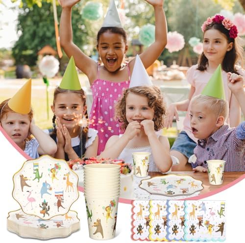 Potchen 150 Pcs Animal Parade Party Supplies Birthday Decorations - Image 5