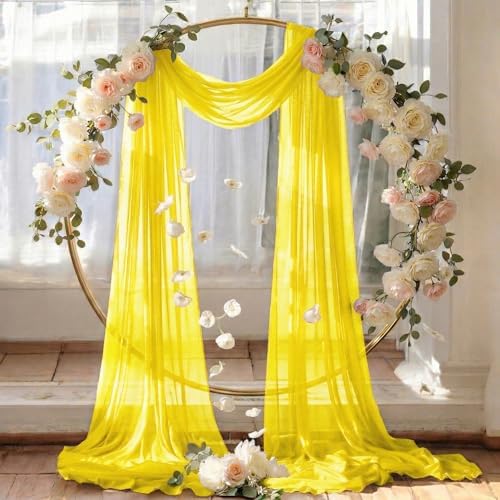 Pack of 1 Wedding Arch Drape Panel Fabric 30" x 100ft - Yellow - Image 6