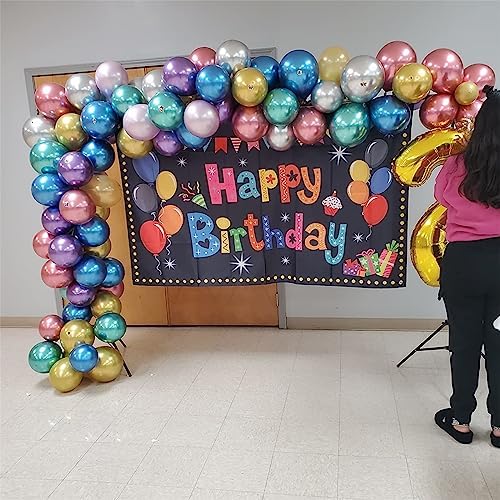 Metallic Balloons, 12 Inch Rainbow Chrome Balloons, 35Pcs Assorted Colors Multicolor Metallic Purple Red Green Blue Silver Rose Gold Latex Balloons for Kids Birthday Wedding Carnival Party Decorations - Image 6