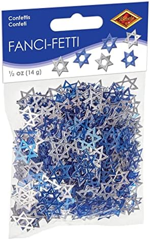 Fanci-Fetti Star Of David (blue & silver) Party Accessory (1 count) (.5 Oz/Pkg) by Beistle