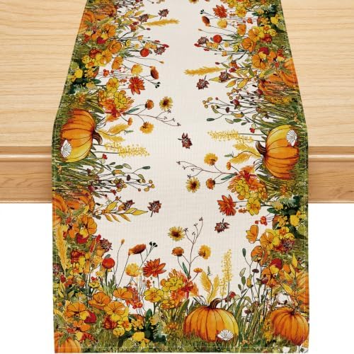 Siilues 220 GSM Fall Table Runner 13x90 Inch Home Party Decor by SiiluesOfficial