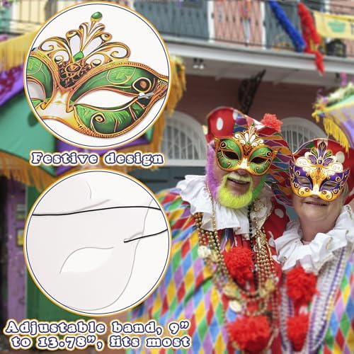 56PCS Mardi Gras Masks Bulk Set: Party Decorations Carnival Favors(Paper) - Image 5