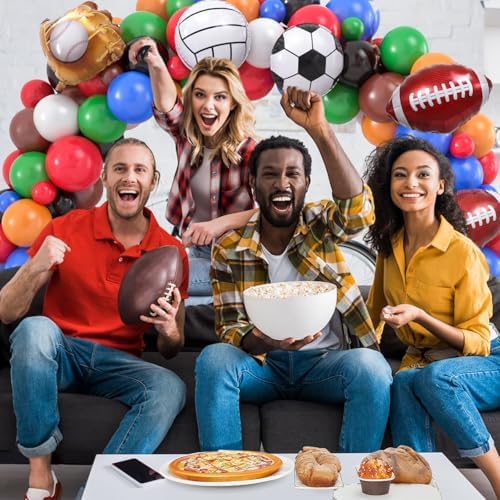Winrayk 130Pcs Sports Birthday Party Decorations Supplies Sports Balloon Arch Backdrop Tablecloth Football Soccer Baseball Glove Basketball Volleyball Balloon Kid Sport Themed Birthday Party Supplies - Image 7