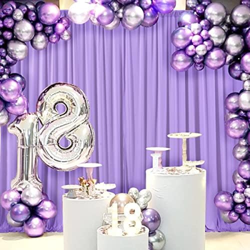 AK TRADING CO. 10 feet x 10 feet Polyester Backdrop Drapes Curtains Panels with Rod Pockets - Wedding Ceremony Party Home Window Decorations - Lavender - Image 6