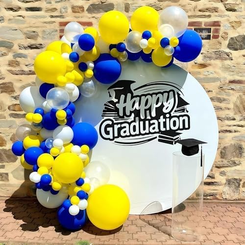 Isndare Navy Blue Yellow White Balloons, 12 Inch Navy Yellow Party Dark Yellow Latex Balloons Set for Boys Men Birthday Wedding Baby Shower Graduation Anniversary Decorations Is-02 - Image 5