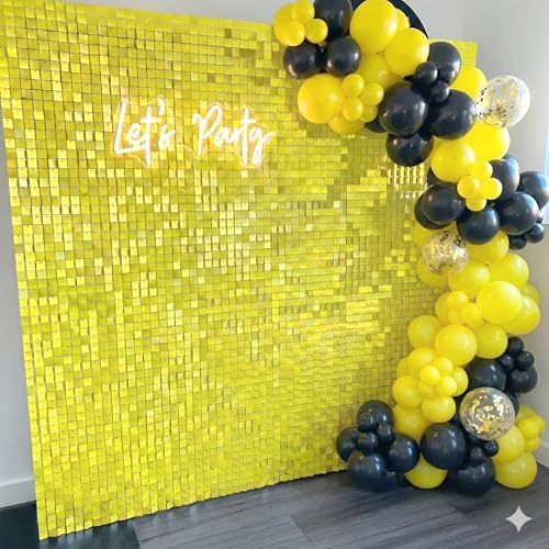 COKAOBE LiteGrid Series Shimmer Wall Backdrop - 24Pcs Yellow - Image 6