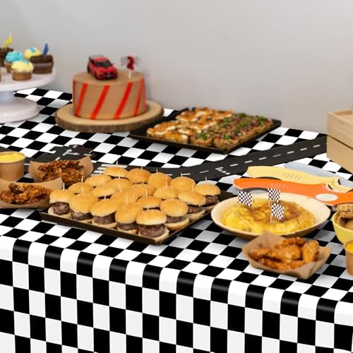 QZYL 4Pack Plastic Table Cloth Disposable, 54" x 108" Waterproof Tablecloths Rectangular, Black and White Checkered Table Cover for Picnic Birthday Party Supplies Outdoor Gathering BBQ Holiday Dinner - Image 7