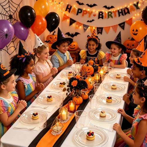 30Guests Clear Plastic Plates and Napkins Party Supplies for Birthday - Image 5