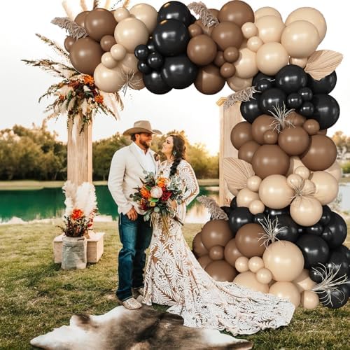 Black and Brown Balloon Garland Arch Kit, 105 PCS Black Brown and Nude Beige Balloon Different Size for Western Farm First Rodeo Wild West Cowboy Baby Shower Birthday Party Decorations - Image 4