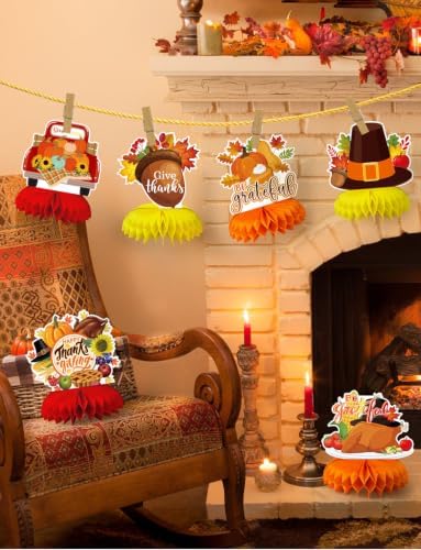 Thanksgiving Table Decorations, Fall Harvest Honeycomb Centerpieces - Image 2