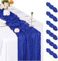 6 Pack Royal Blue Cheesecloth Table Runner, 17 x 108 inch, Semi Sheer Boho Cheese Cloth Fabric Table Runner Bulk for Wedding, Birthday, Party, Holiday, Home Decor (Royal Blue) by ACSUIT