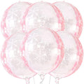 KatchOn Huge 22 Inch Pink Snowflake Balloons - Pack of 6, Princess Birthday by KatchOn