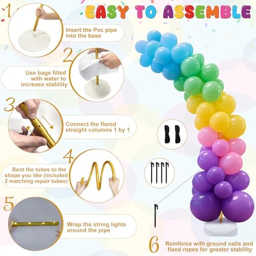 AerWo Balloon Arch Stand, Bendable Balloon Arch Kit with Light Strings - Image 6