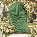 7.2FT Dusty Green Draped Arch Cover, Ruched Ripple Arch Backdrop Cover by Unknown