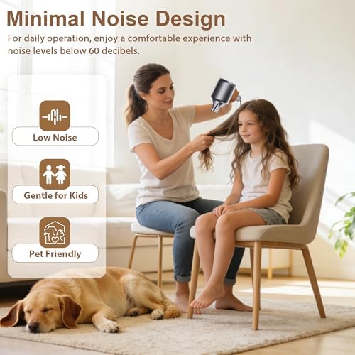 High Speed Hair Dryer, 160000 RPM Brushless Metal Motor with 500M Negative Ions, 1500W Professional Low Noise Blow Dryer with 2 Speed 4 Heat, NTC Thermostat, Compact Travel Hairdryer for Home Salon - Image 5