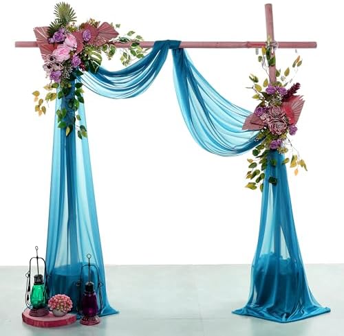 Pack of 2 Wedding Arch Drape Panel Fabric 30" x 20ft - Dark Teal - Image 2