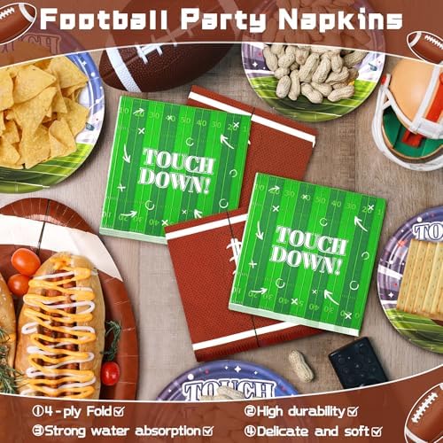 99PCS Football Party Tableware Supplies,Touchdown Birthday Party Decoration - Image 4