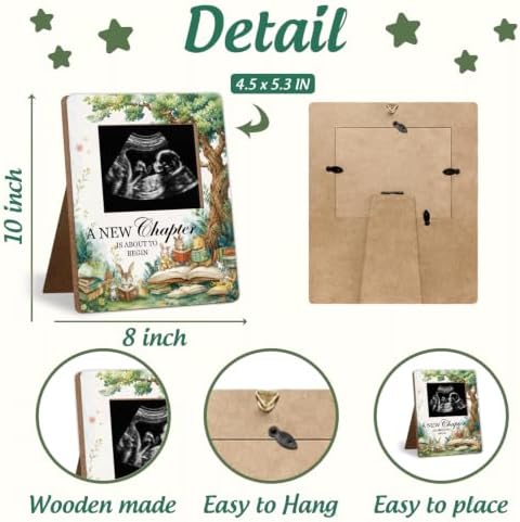 Storybook Baby Shower Decor Frame, A NEW Chapter IS ABOUT TO BEGIN Baby Shower Party Supplies, for Expecting Parents-to-Be Keepsake Gifts, Pregnancy Sonogram Frame Keepsake, Gender Reveal Presents - Image 2